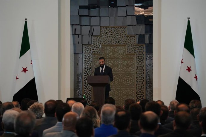 O presidente de transição da Síria, Ahmed al Shara