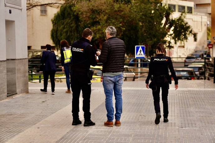 La Policía en el lugar de los hechos en Málaga