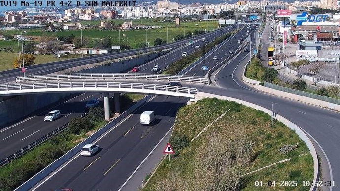 Normalizado el tráfico en la autopista de Llucmajor tras las importantes retenciones provocadas por dos accidentes