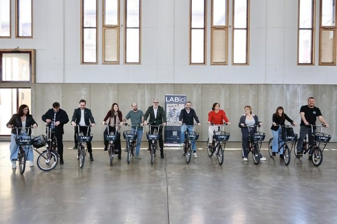 Presentació del nou servei de préstec de bicicletes a Lleida, LABici