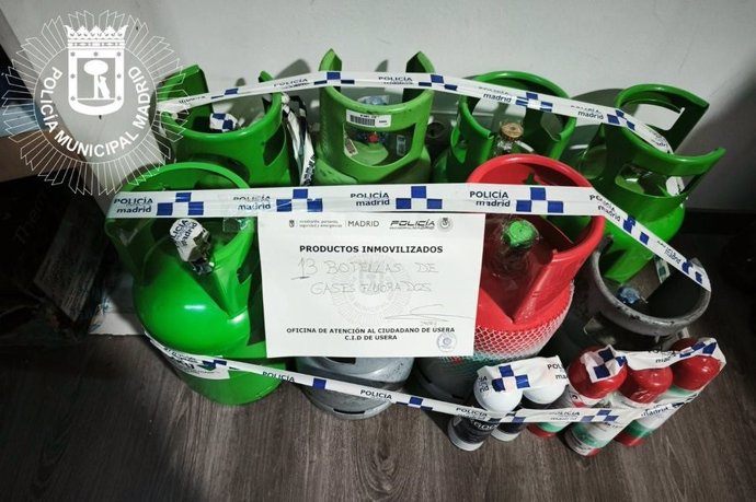 Precintan 13 botellas de gas fluorado en un taller clandestino de electrodomésticos que incumplía la normativa