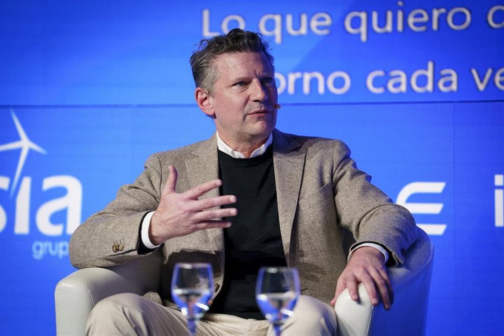 El CEO de Allianz, Veit Stutz, durante la V edición del foro económico español Wake Up, Spain!, en Casa de América, a 1 de abril de 2025, en Madrid (España).