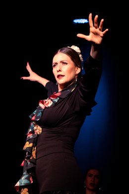 Sandra Vaquero en uno de sus espectáculos en directo