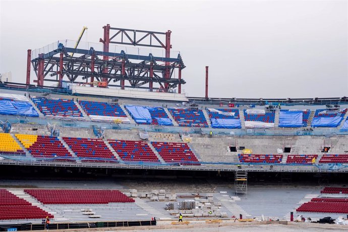 Archivo - Estado de las obras del Spotify Camp Nou el 7 de febrero de 2025