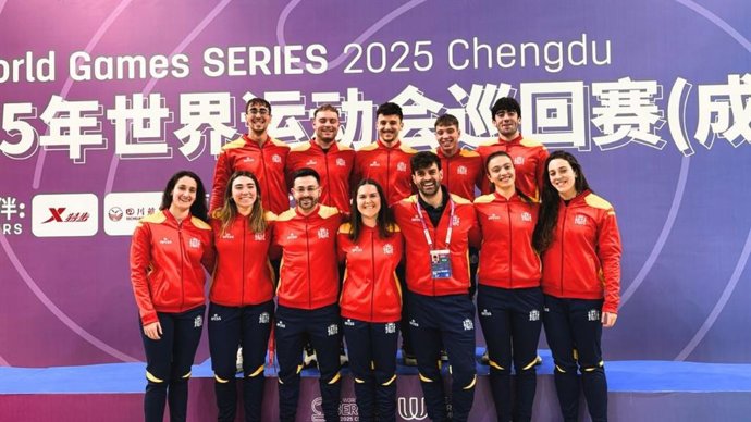 Delegación española de la RFESS en los Juegos Mundiales de Chengdú.