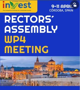 Cartel de la Asamblea de Rectores de la Alianza Europea Invest, que se celebrará en la Universidad de Córdoba.