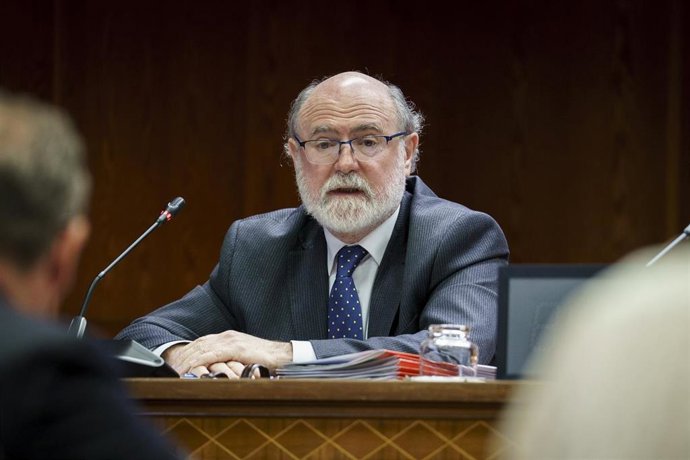 El presidente de Tragsa, Jesús Casas, comparece ante la comisión de investigación sobre el ‘caso Koldo’, en el Senado, a 2 de abril de 2025, en Madrid (España).