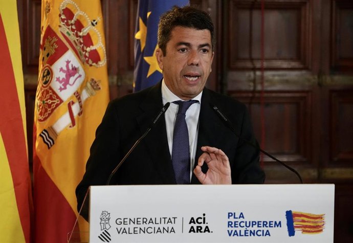 El 'president' de la Generalitat, Carlos Mazón, interviene en un acto
