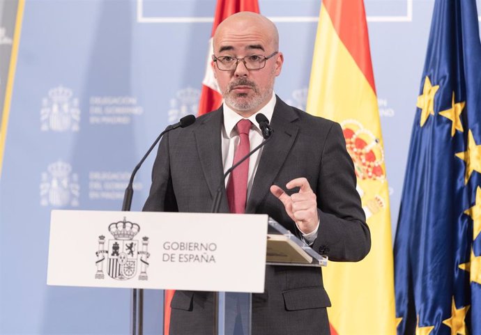 El delegado del Gobierno en Madrid, Francisco Martín, ofrece una rueda de prensa, en la Delegación del Gobierno, a 2 de abril de 2025, en Madrid (España). 