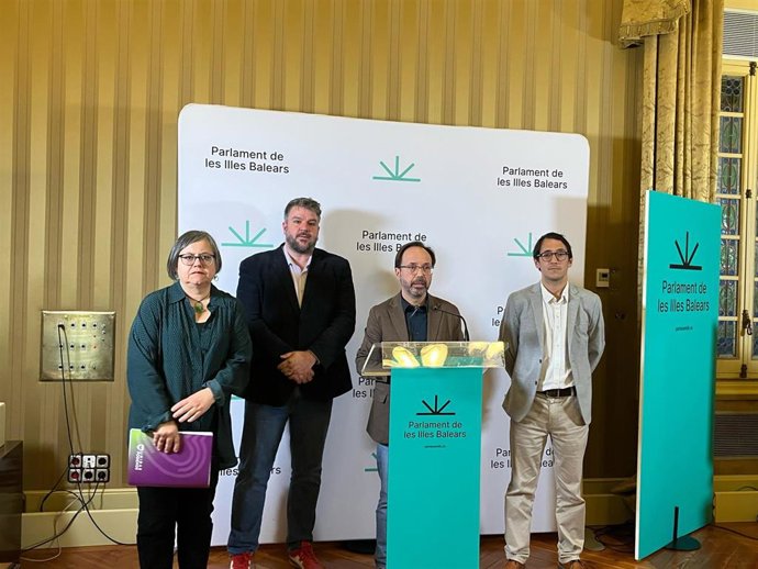 Los portavoces de los grupos de la izquierad en el Parlament.