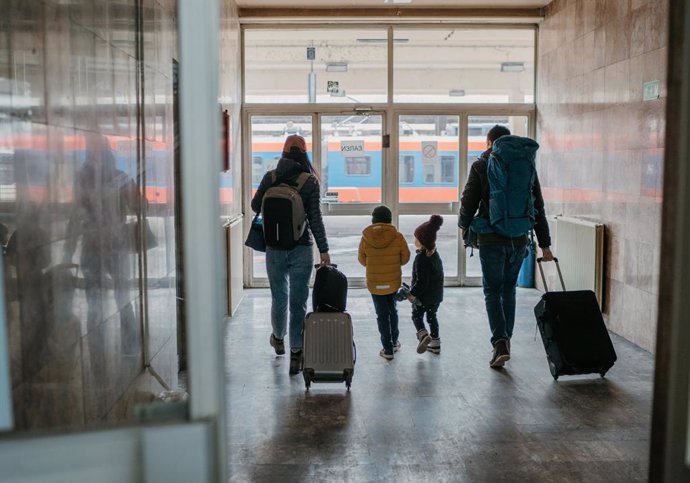 Familia viajando