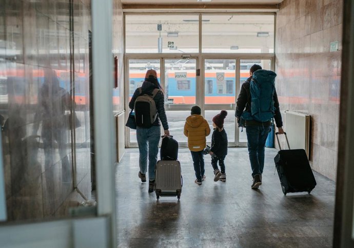 Familia viajando