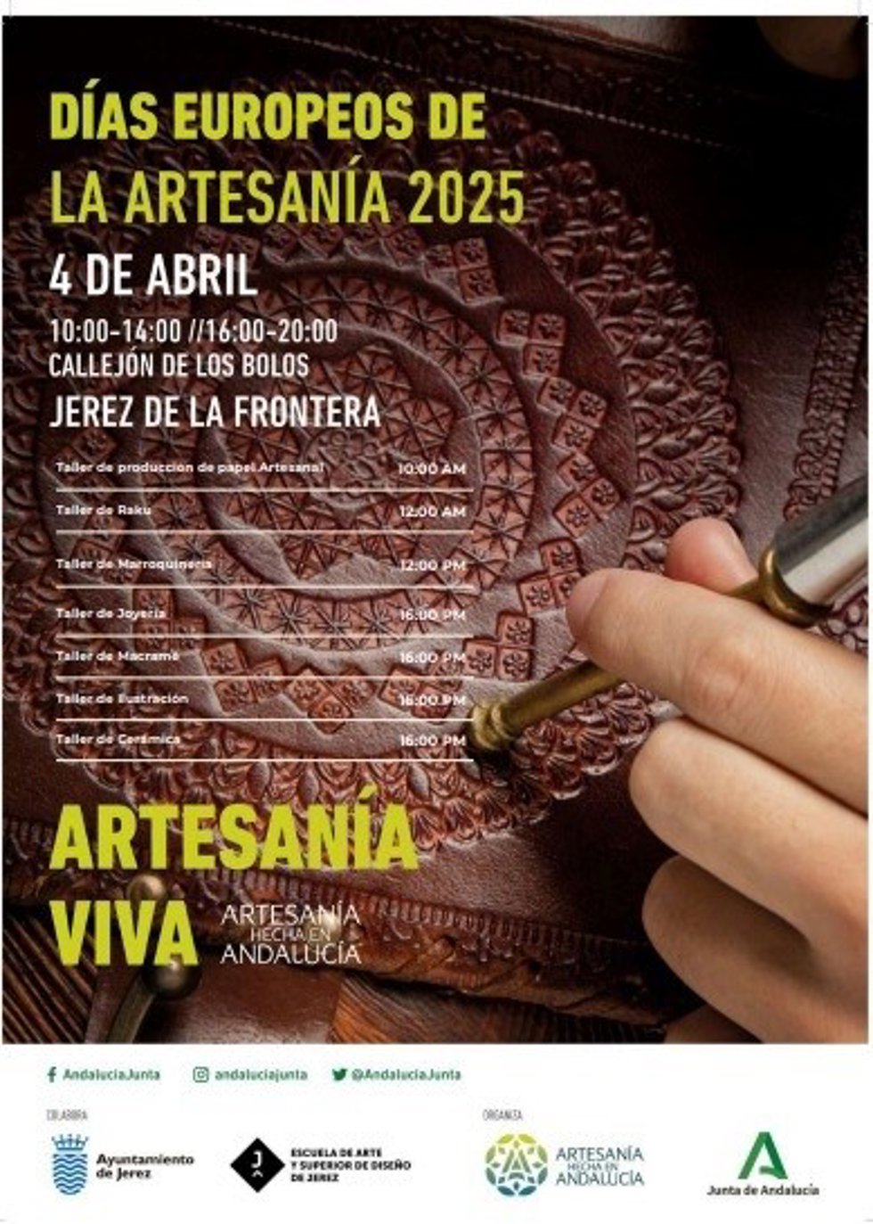 Cartel de talleres por el Día de la Artesanía en Jerez.