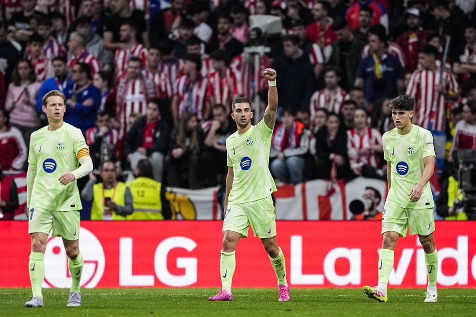 Ferran Torres celebra un gol con el Bara en la Copa del Rey.