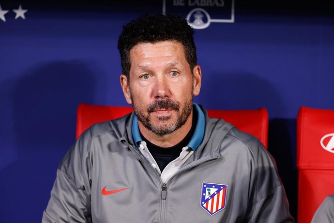 El entrenador del Atlético de Madrid, Diego Pablo Simeone, durante el partido de vuelta de semifinales de la Copa del Rey.
