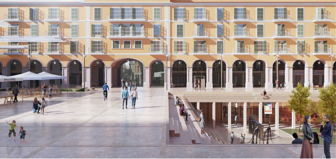 Maqueta de la nueva plaza Mayor de Palma.