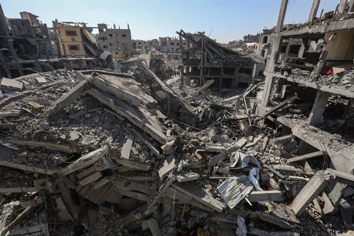 Prédios destruídos por bombardeios do exército israelense na Cidade de Gaza, norte da Faixa de Gaza (arquivo)