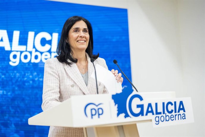 La secretaria general del PPdeG, Paula Prado, en rueda de prensa.