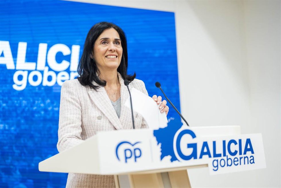 La secretaria general del PPdeG, Paula Prado, en rueda de prensa.