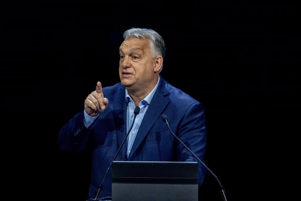 Archivo - El primer ministro de Hungría, Viktor Orban, interviene durante la cumbre Patriots, en Hotel Marriott Auditorium, a 8 de febrero de 2025, en Madrid (España)