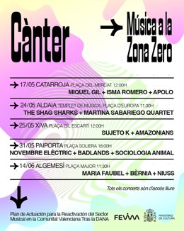 Artistas afectados por la dana actuarán en cinco municipios de la zona cero para contribuir a la recuperación