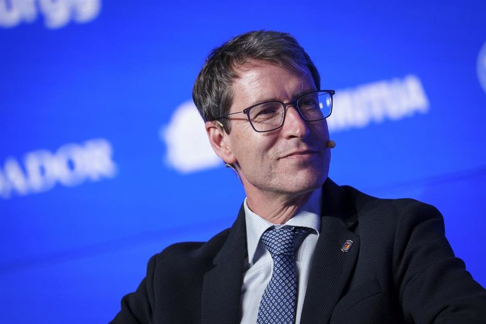 El presidente de La Rioja, Gonzalo Capellán, durante la cuarta jornada de la V edición del foro Wake Up, Spain!, en Casa de América, a 3 de abril de 2025, en Madrid (España).