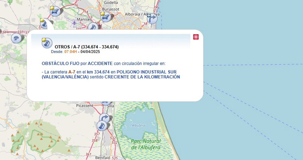 Punto accidente de tráfico