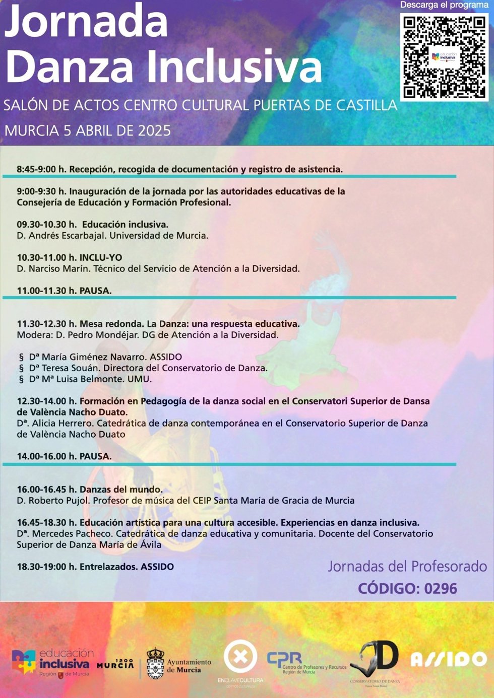 Programación de la jornada de danza inclusiva