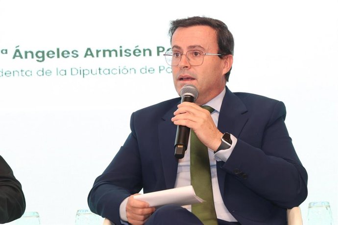 El presidente de la Diputación de Badajoz, Miguel Ángel Gallardo