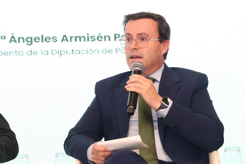 El presidente de la Diputación de Badajoz, Miguel Ángel Gallardo