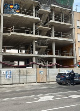 Edificio en obras del cual el detenido robó una máquina.