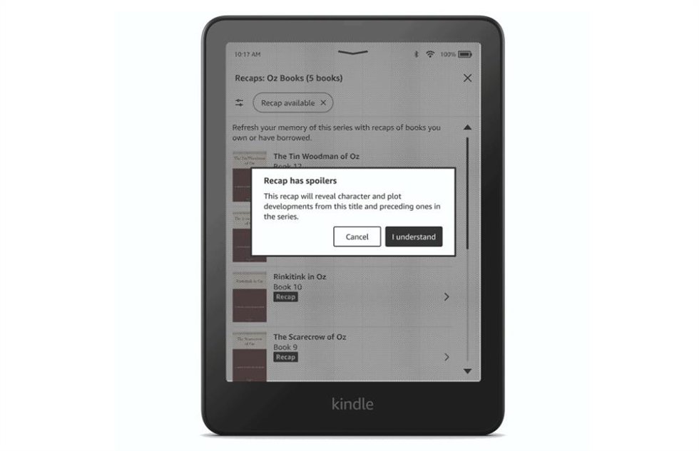Función Recapitulaciones para sagas de libros en Kindle