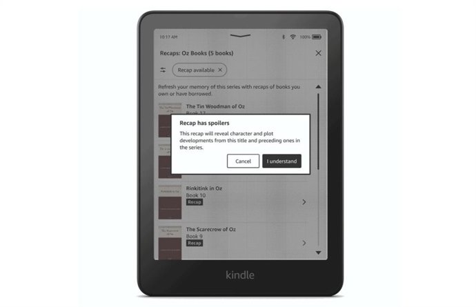 Recurso de recapitulação para sagas de livros do Kindle