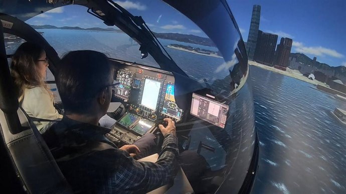 Uno de los simuladores de vuelo de Indra.