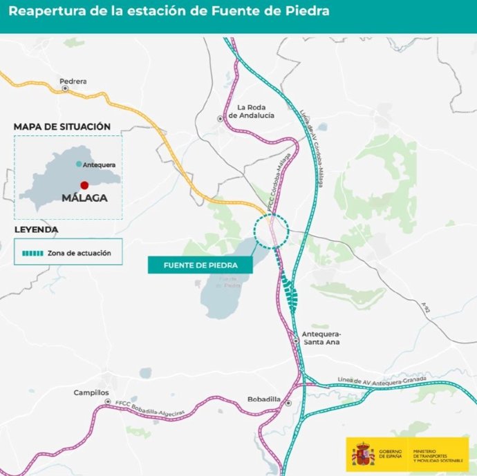 Gobierno inicia los estudios informativos para reabrir la estación de Fuente de Piedra