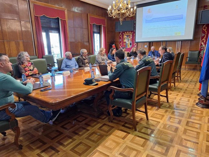 Reunión celebrada hoy en la Subdelegación del Gobierno de Zamora con alcaldes de municipios con festejos taurinos.
