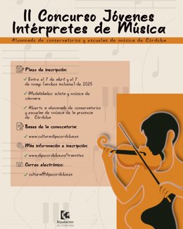Cartel del II Concurso de Jóvenes Intérpretes de Música.