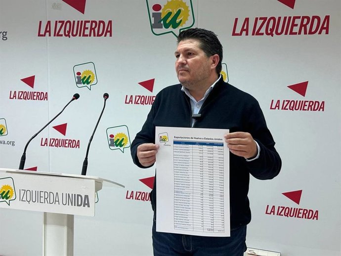 El coordinador provincial de Izquierda Unida, Marcos Toti, en rueda de prensa.