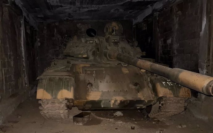 Carro de combate sirio incautado por fuerzas israelíes en el suroeste de Siria