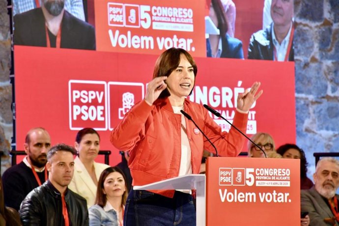 La secretaria general del PSPV-PSOE, Diana Morant, en el congreso provincial del PSPV-PSOE de Alicante