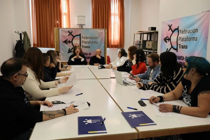 Asamblea Estatal de Asociaciones de la Federación Plataforma Trans celebrada en Getafe (Madrid), el 5 de abril de 2025,