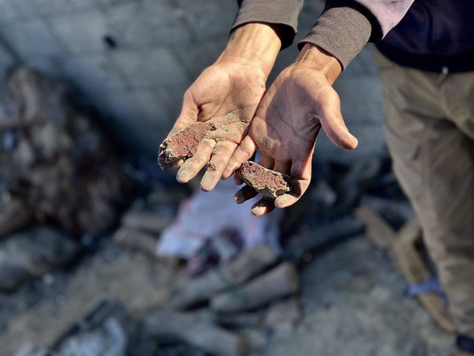 Imagen de escombros por un bombardeo israelí sobre Gaza 