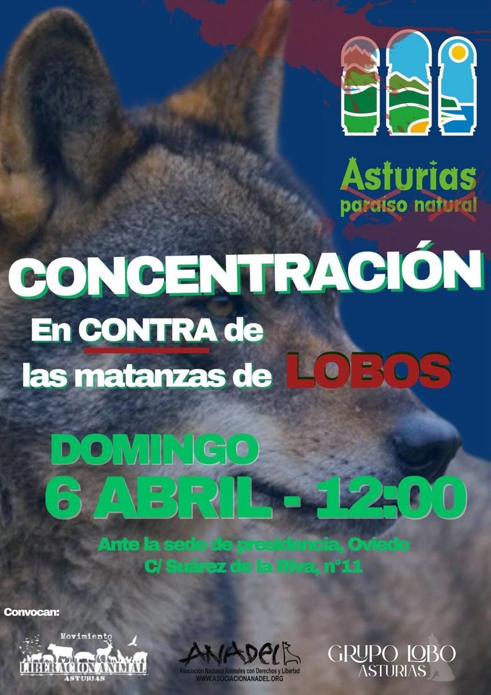 Concentración en contra de la desprotección del lobo.