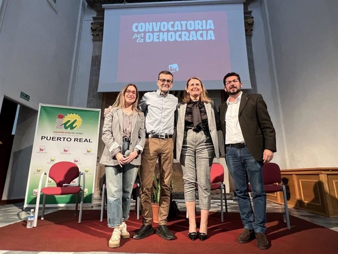 El coordinador federal de Izquierda Unida (IU), Antonio Maíllo, en la 'Convocatoria por la Democracia'.