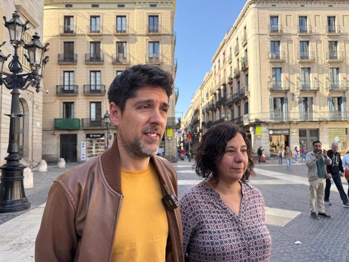 El portaveu dels Comuns al Parlament, David Cid, i la portaveu adjunta, Susana Segovia