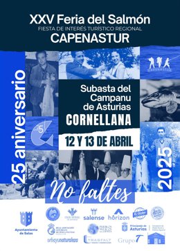 Cartel de la Feria del Salmón en Cornellana (Salas).