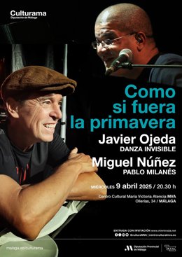 Bajo el título ‘Como si fuera la primavera’, Javier Ojeda y Miguel Núñez actuarán el 9 de abril, a las 20.30 horas, en el MVA.