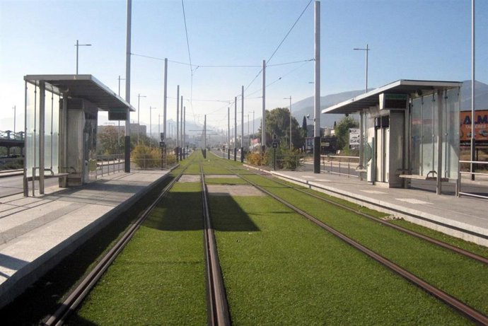 Archivo - Imagen de archivo del trazado del tranvía de Jaén.