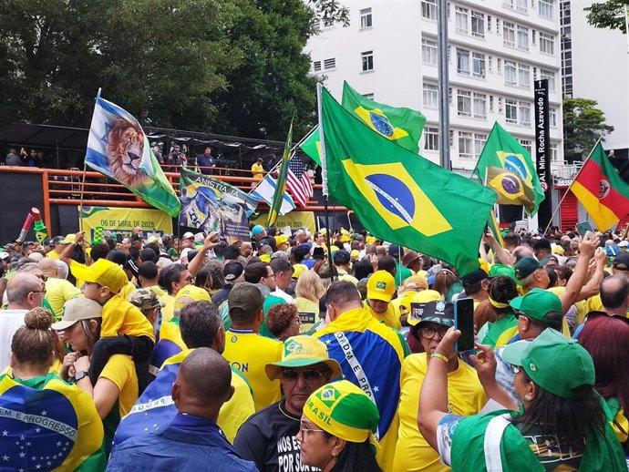 Manifestación a favor de la amnistía de los condenados por el golpe de Estado de 2023 en Brasil