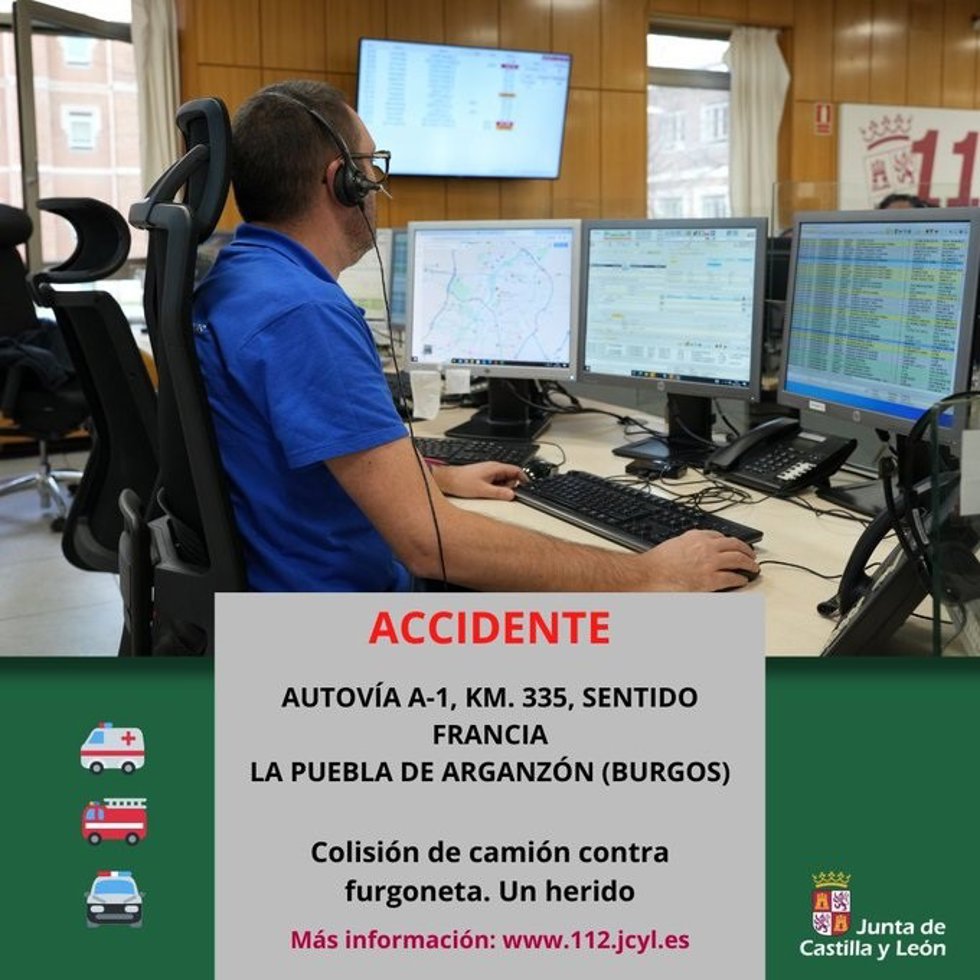 Gráfico elaborado por el 112 con datos del accidente en la A-1 en La Puebla de Arganzón